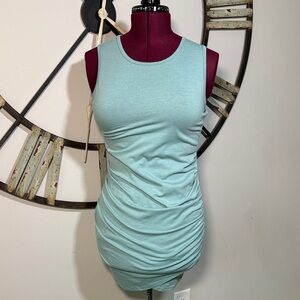 Sleeveless Mint Green Ruched Dress